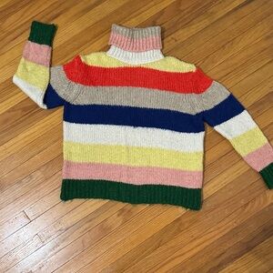 Anthropologie Multicolor Striped Turtleneck Sweater